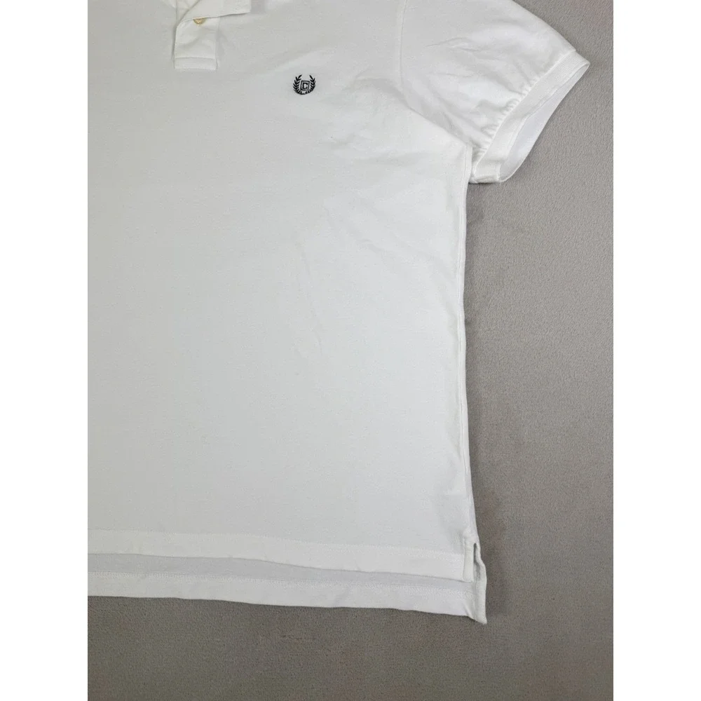 Chaps Stretch Polo Shirt Men's XL White Embroidered‎ Logo Casual Golf Polo